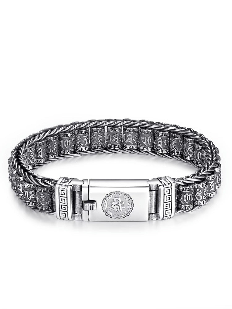 💎 49% OFF! 💎 Tibetan Prayer Wheel Bracelet – 925 Sterling Silver, Lucky Charm & Valentine's Day Gift