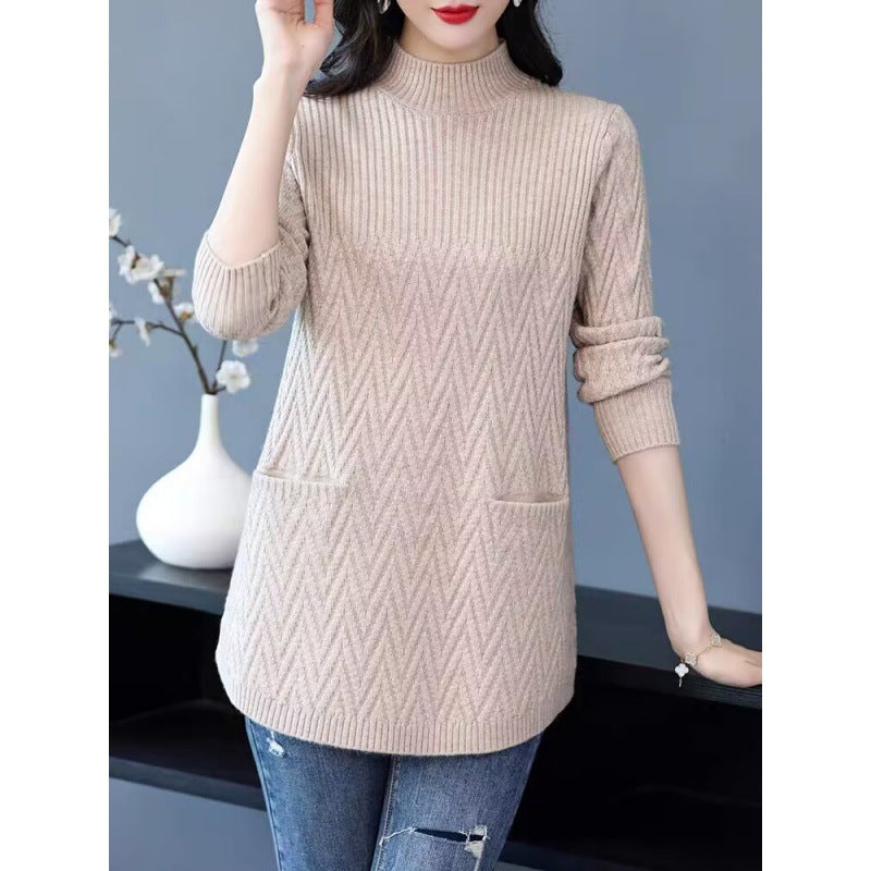 Gift Choice - Women's Mid-Length Half Turtleneck Sweater