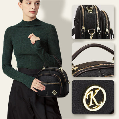 🎉Limited Time 49% 0FF🎁Classic Multifunctional Compartments Adjustable Wide Shoulder Strap PU Leather Crossbody Bag