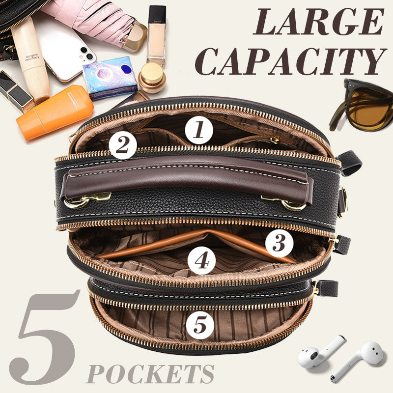 🎉Limited Time 49% 0FF🎁Classic Multifunctional Compartments Adjustable Wide Shoulder Strap PU Leather Crossbody Bag