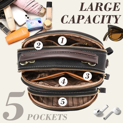 🎉Limited Time 49% 0FF🎁Classic Multifunctional Compartments Adjustable Wide Shoulder Strap PU Leather Crossbody Bag