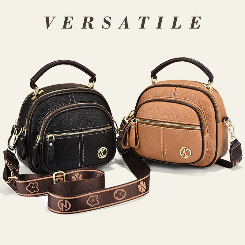 🎉Limited Time 49% 0FF🎁Classic Multifunctional Compartments Adjustable Wide Shoulder Strap PU Leather Crossbody Bag