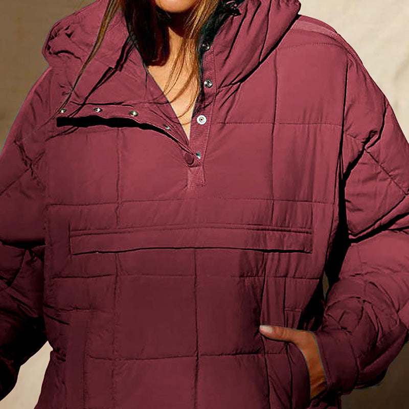 🔥Last Day Promotion 49% OFF -Women's Oversized Hooded Puffer Jacket Quilted Lightweight Winter Warm Pullover Padded Hoodies Coat