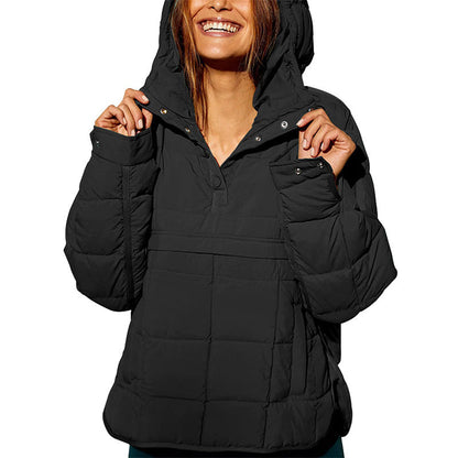 🔥Last Day Promotion 49% OFF -Women's Oversized Hooded Puffer Jacket Quilted Lightweight Winter Warm Pullover Padded Hoodies Coat