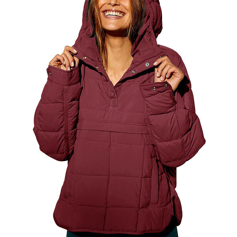 🔥Last Day Promotion 49% OFF -Women's Oversized Hooded Puffer Jacket Quilted Lightweight Winter Warm Pullover Padded Hoodies Coat