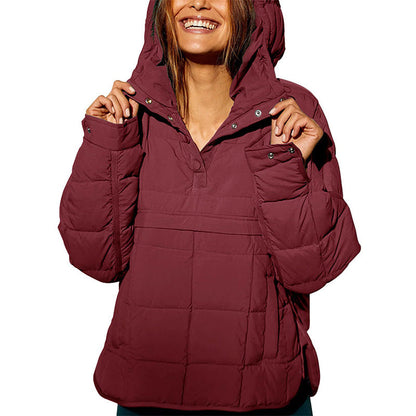 🔥Last Day Promotion 49% OFF -Women's Oversized Hooded Puffer Jacket Quilted Lightweight Winter Warm Pullover Padded Hoodies Coat