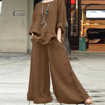 🌟Relaxed-fit Cotton And Hemp Suit For Women - All-Day Comfort ✨