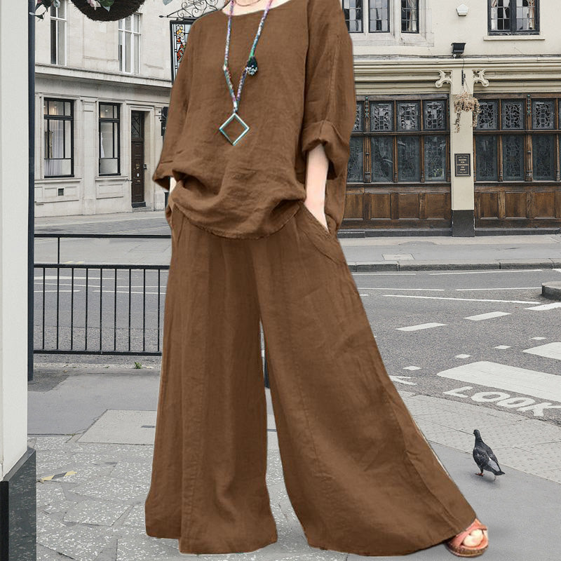 🌟Relaxed-fit Cotton And Hemp Suit For Women - All-Day Comfort ✨