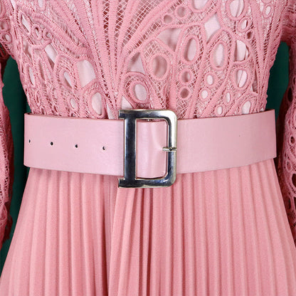 Women's Lace Hollow Pleat Dress