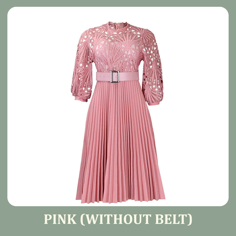 Women's Lace Hollow Pleat Dress