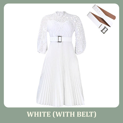 Women's Lace Hollow Pleat Dress