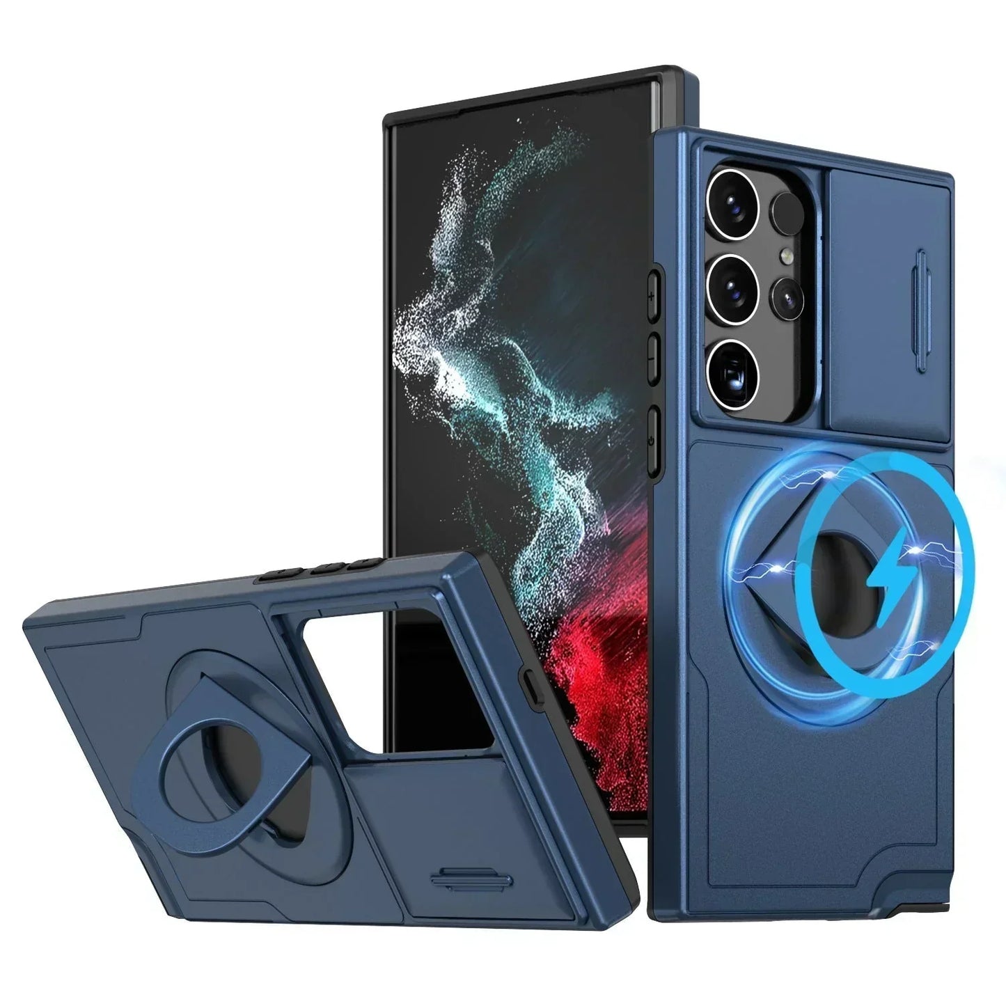 Samsung Military Grade Shockproof Case with Ring Kickstand（Series S21-25）