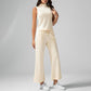 Women's Solid Color Two-Piece Set Sleeveless Turtleneck Top & Wide Leg Pants