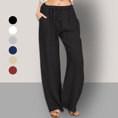 Women's Summer Linen Cotton Wide Leg Pants