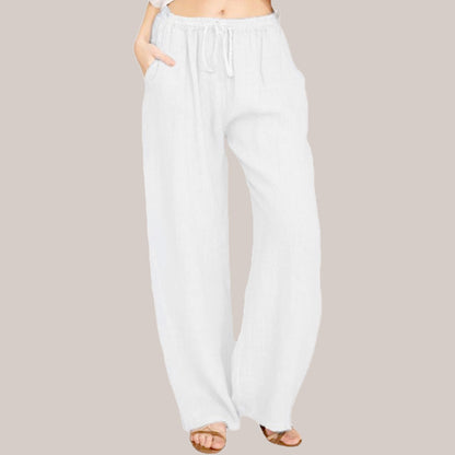 Women's Summer Linen Cotton Wide Leg Pants
