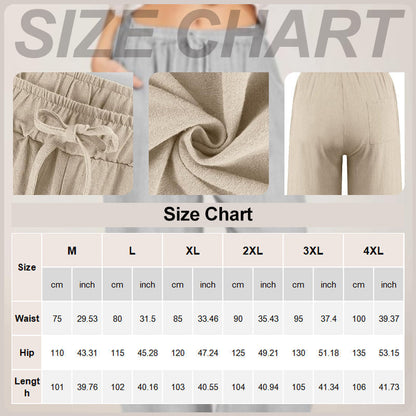 Women's Summer Linen Cotton Wide Leg Pants