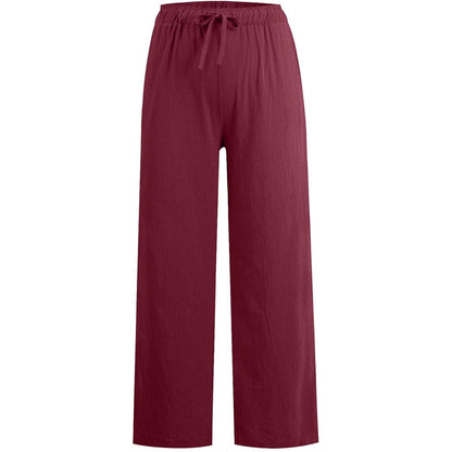Women's Summer Linen Cotton Wide Leg Pants
