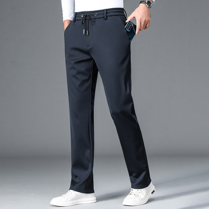 Men’s Stretch Ice Silk Casual Straight-leg Pants