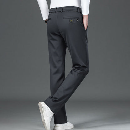 Men’s Stretch Ice Silk Casual Straight-leg Pants