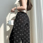 Smile Face Print Casual Ice Silk Pants with Pockets