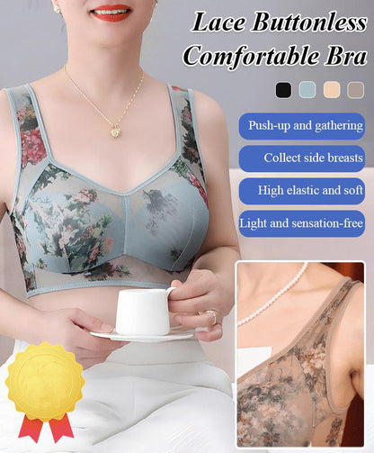 Lace Buttonless Comfortable Bra