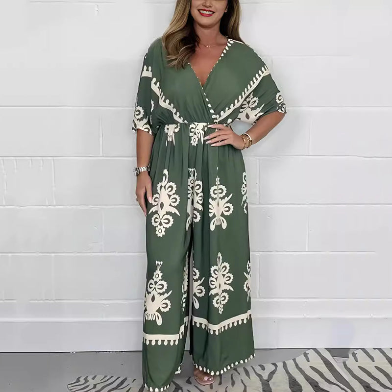 Women’s V-Neck Wide Leg Jumpsuit（49% OFF）