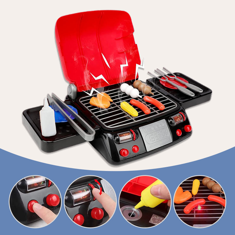 Simulated Barbecue Stove Playset with Water Spray for Kids