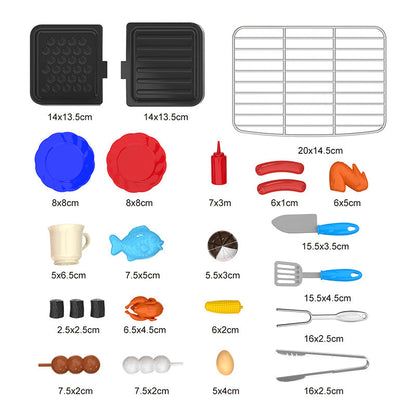 Simulated Barbecue Stove Playset with Water Spray for Kids