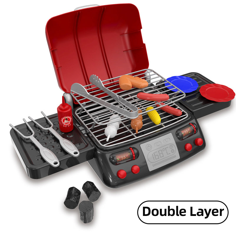 Simulated Barbecue Stove Playset with Water Spray for Kids