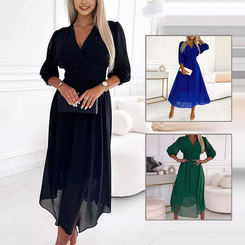 Women's V-neck Lightweight Chiffon Dresses