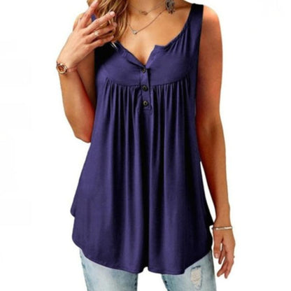 V Neck Loose Hem Women's Sleeveless T-Shirt/Fashion Tank Top