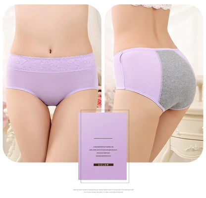 Women's Super Soft Cotton Mid-waist Leak-proof Period Panties