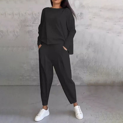 💥Limit Time 49% OFF 💕Women's 2-piece set: long-sleeved round neck top + pants🧥+👖