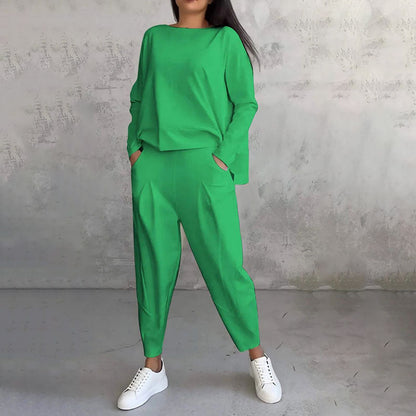 💥Limit Time 49% OFF 💕Women's 2-piece set: long-sleeved round neck top + pants🧥+👖