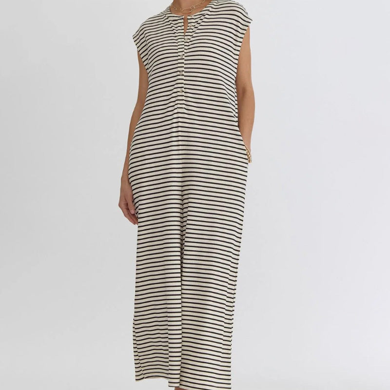 💥Last Day Special Sale 50% OFF💝✨Women's oversized Striped sleeveless Jumpsuit