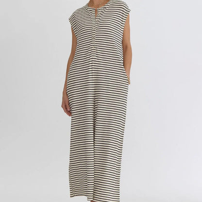 💥Last Day Special Sale 50% OFF💝✨Women's oversized Striped sleeveless Jumpsuit