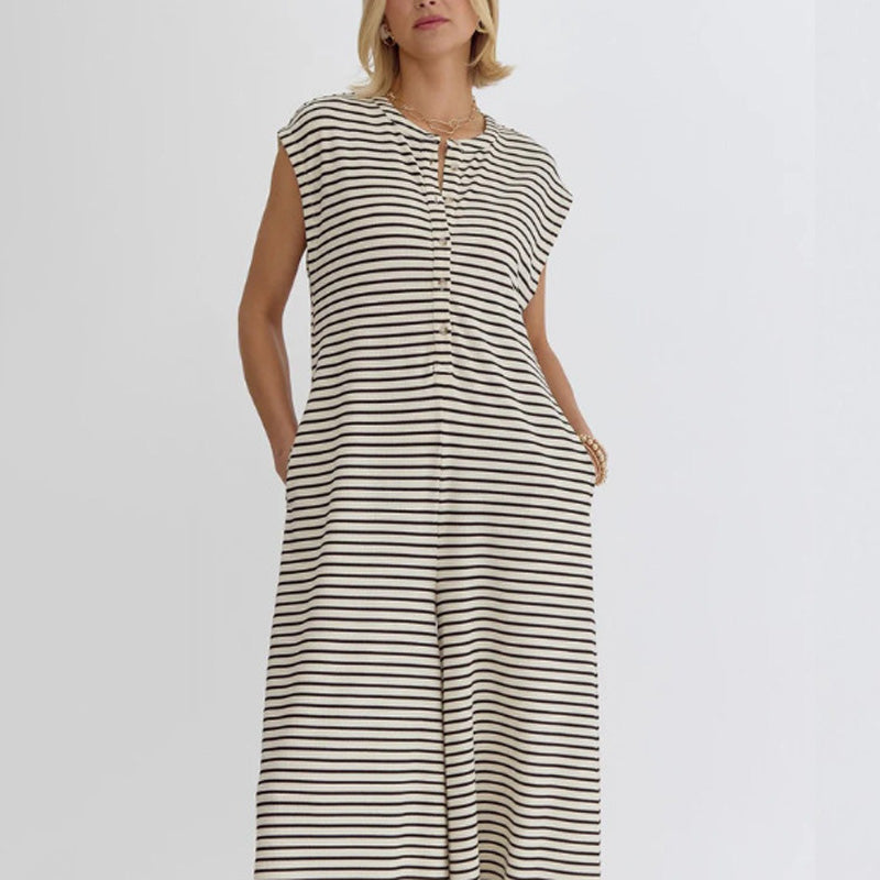 💥Last Day Special Sale 50% OFF💝✨Women's oversized Striped sleeveless Jumpsuit