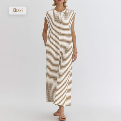 💥Last Day Special Sale 50% OFF💝✨Women's oversized Striped sleeveless Jumpsuit