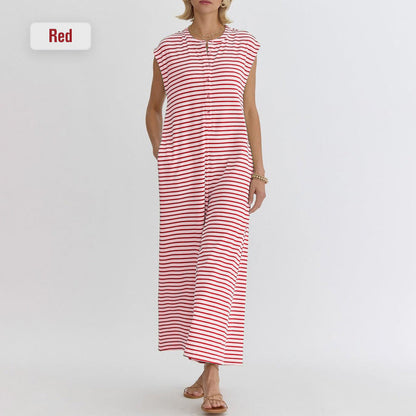 💥Last Day Special Sale 50% OFF💝✨Women's oversized Striped sleeveless Jumpsuit