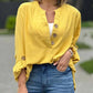 Women's Solid Colour Button-Down Long Sleeve Shirt