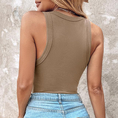 💖LAST DAY SPECIAL SALE💖Ribbed Stretchy Tank Top with Shelf Bra