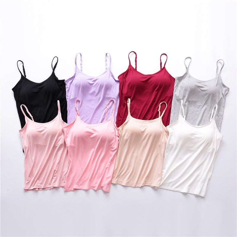🔥Summer Sale - Stretch Cotton Camisole Built-in Bra