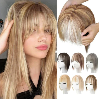 🔥Flash Sale🔥Natural Hair Toppers with Bangs for Women🛒
