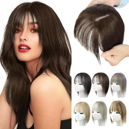 🔥Flash Sale🔥Natural Hair Toppers with Bangs for Women🛒