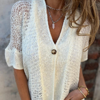 💐LAST DAY SALE 49% OFF🔥Women’s Solid One Button Knitted Top