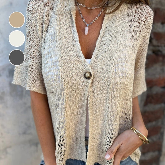 💐LAST DAY SALE 49% OFF🔥Women’s Solid One Button Knitted Top
