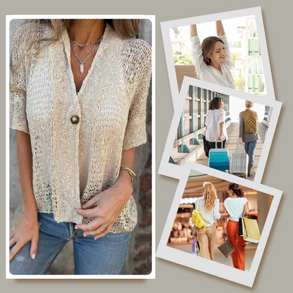 💐LAST DAY SALE 49% OFF🔥Women’s Solid One Button Knitted Top
