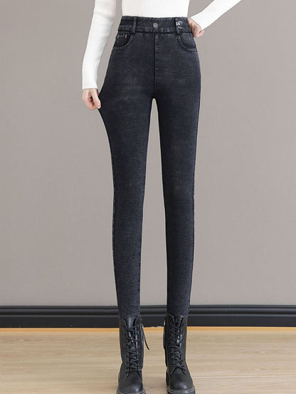 👖 50% OFF NOW! 💕 Women's High Waist Warm Skinny Jeans - Stretchy & Slimming, Perfect for All-Day Comfort and Style ✨