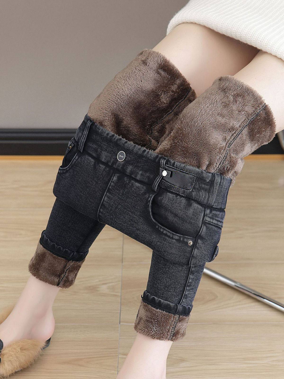 👖 50% OFF NOW! 💕 Women's High Waist Warm Skinny Jeans - Stretchy & Slimming, Perfect for All-Day Comfort and Style ✨