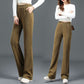 Versatile Simple Stretch Trousers With Wide Iegs For Women.